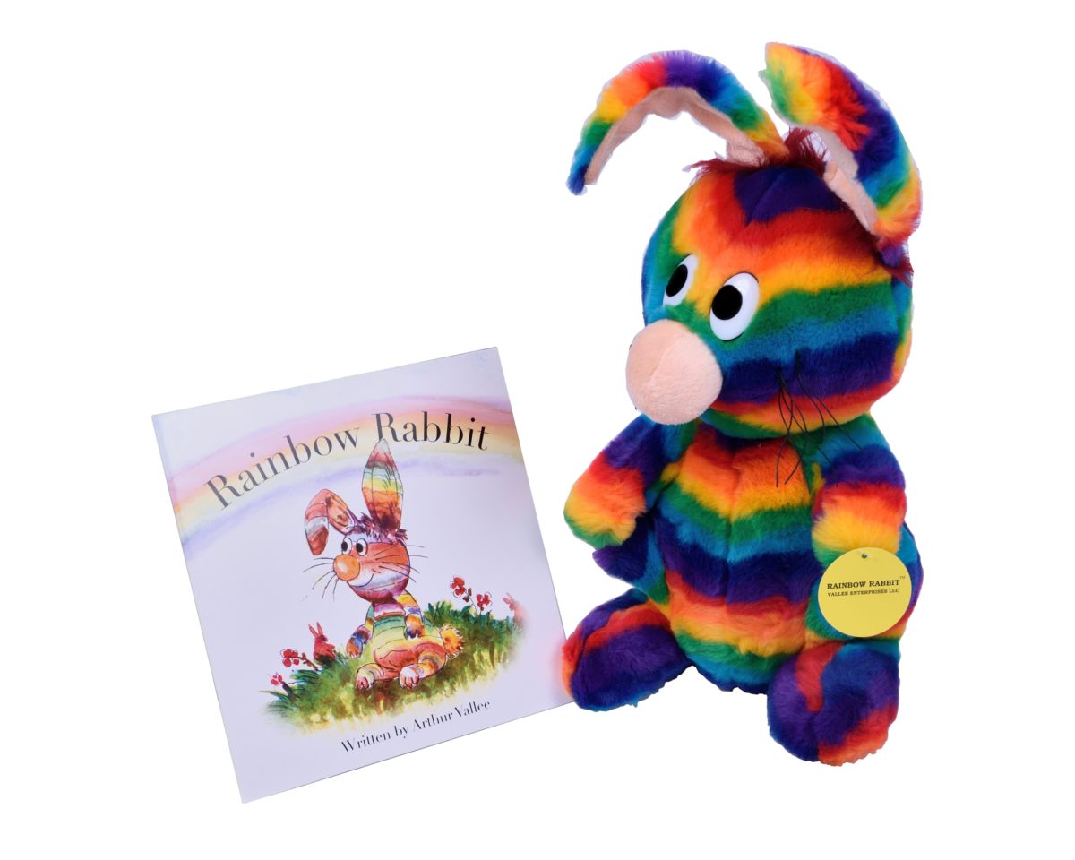 rainbow rabbit soft toy