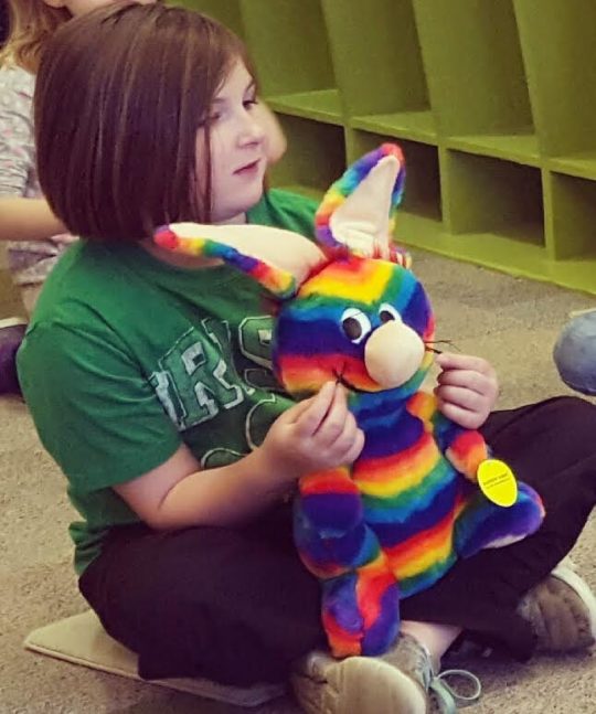Rainbow Rabbit taking part in Autism Awareness Month