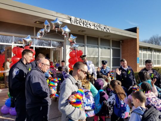 Rainbow Rabbit was once again a guest at Birches Elementary School's Kindness Week 2018