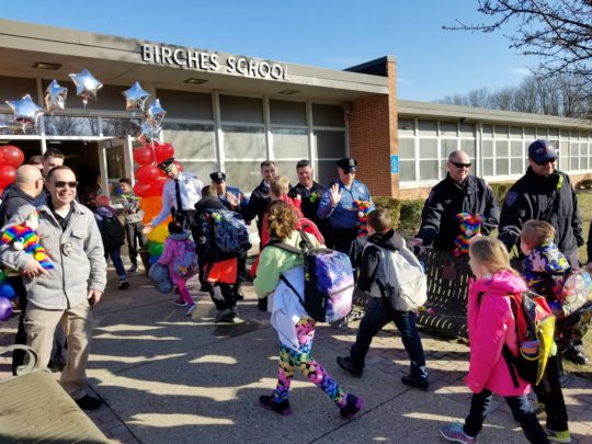 Rainbow Rabbit was once again a guest at Birches Elementary School's Kindness Week 2018